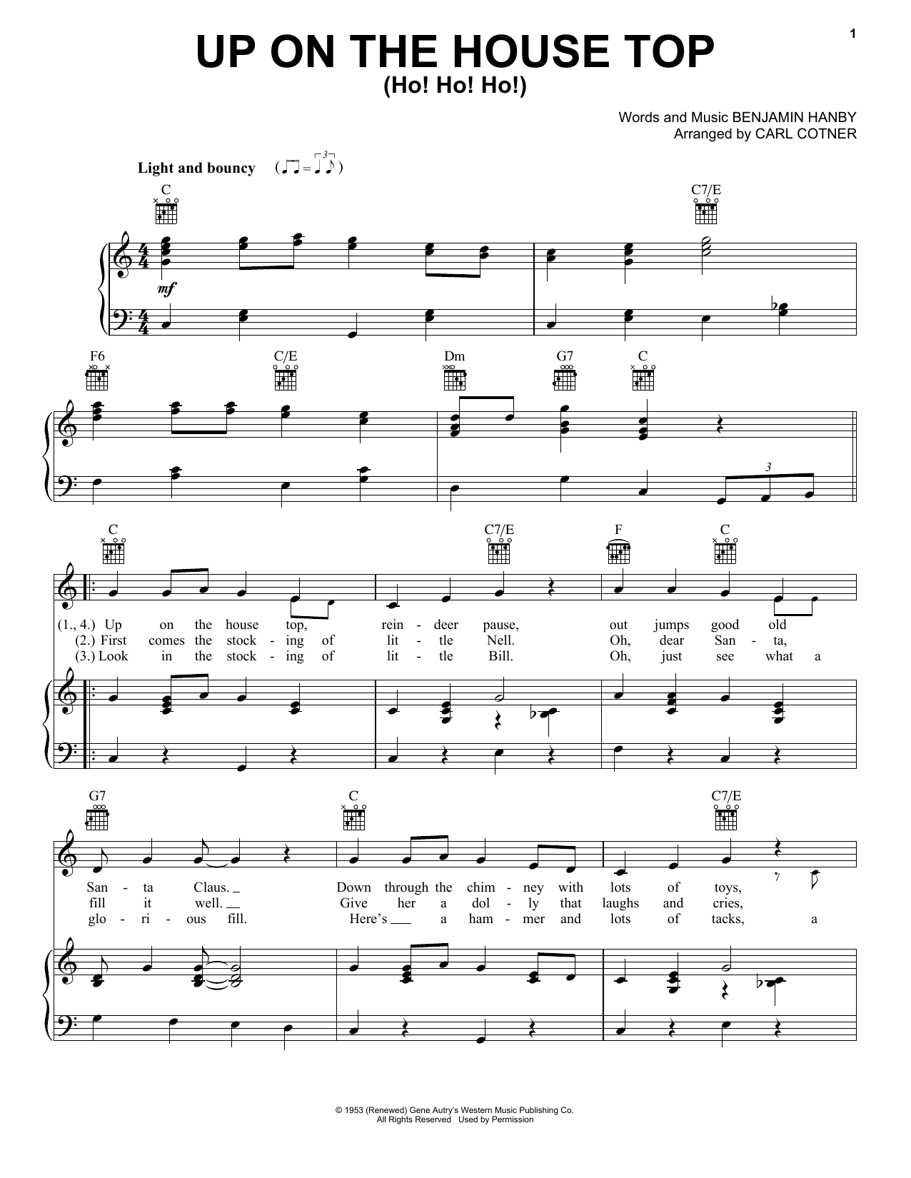 Download Gene Autry Up On The House Top (Ho! Ho! Ho!) Sheet Music