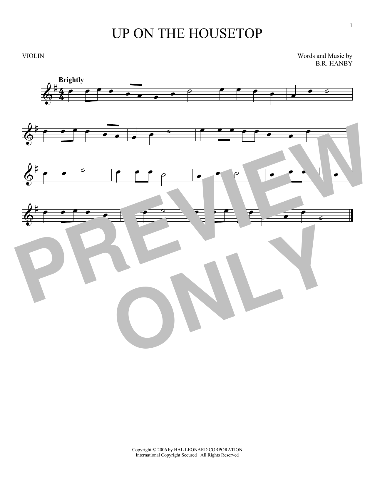 Download B.R. Hanby Up On The Housetop Sheet Music