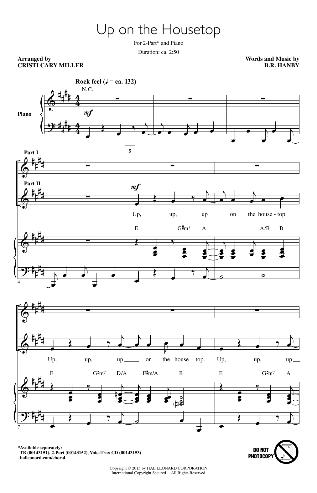 Download B.R. Hanby Up On The Housetop (arr. Cristi Cary Mi Sheet Music