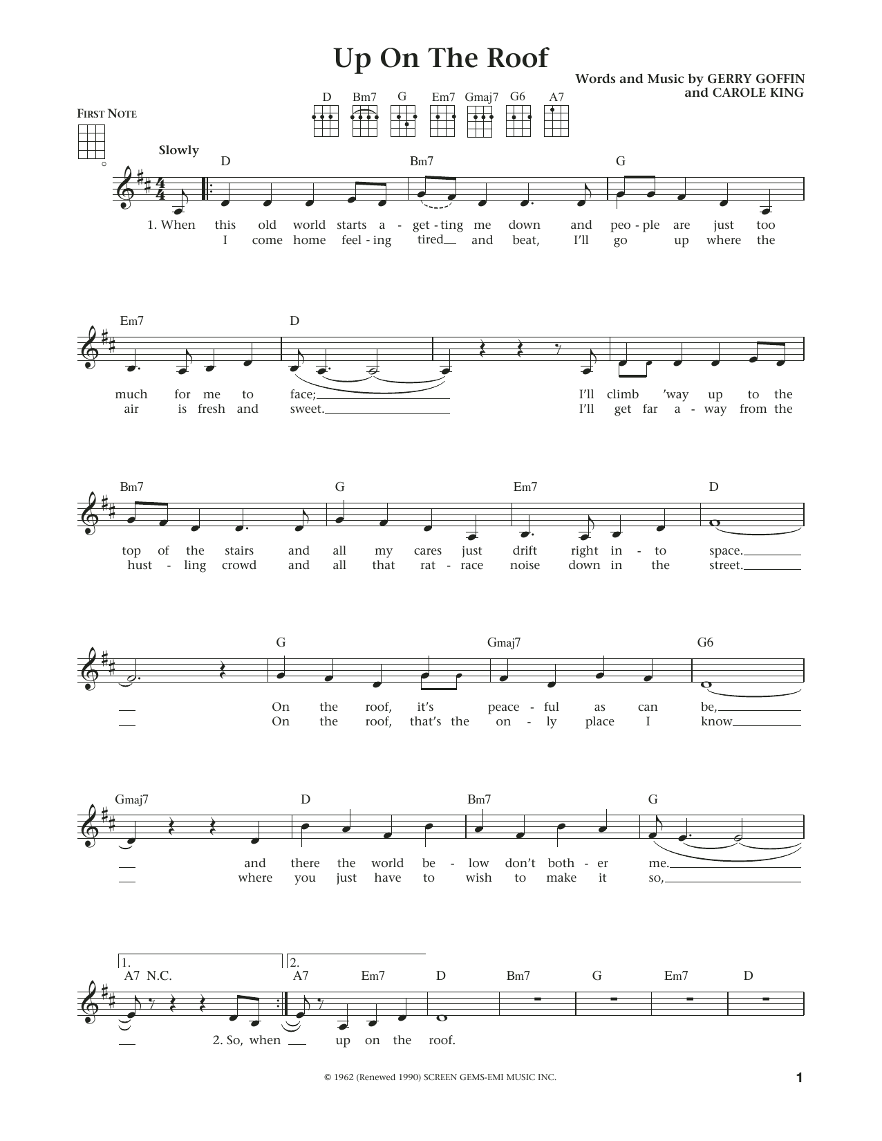 Download The Drifters Up On The Roof (from The Daily Ukulele) Sheet Music