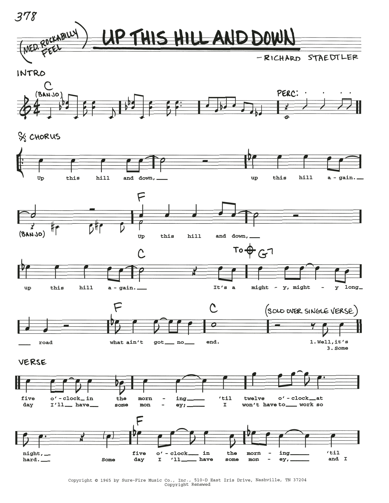 Download Richard Staedtler Up This Hill And Down Sheet Music