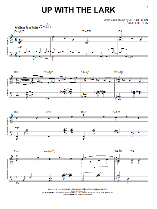 Download Bill Evans Up With The Lark [Jazz version] (arr. B Sheet Music