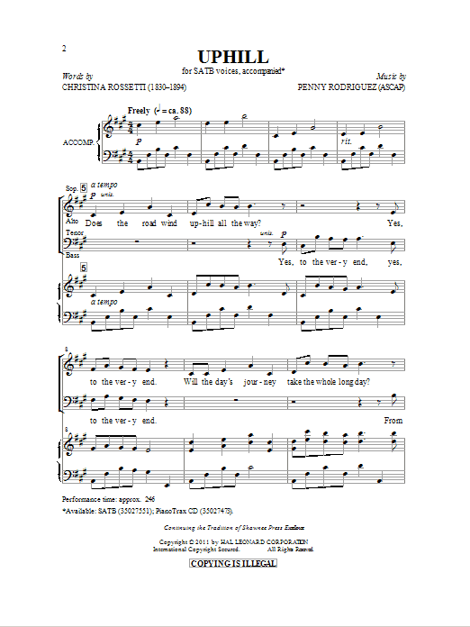 Download Penny Rodriguez Uphill Sheet Music