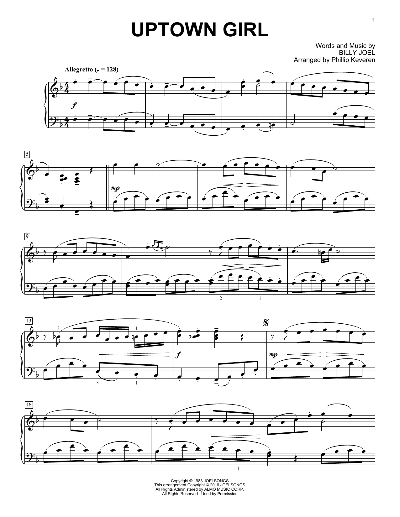 Download Billy Joel Uptown Girl [Classical version] (arr. P Sheet Music