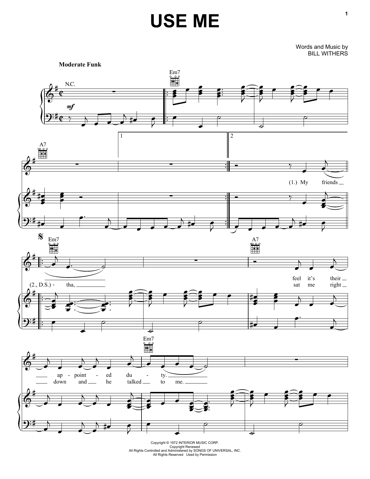 Download Hootie & The Blowfish Use Me Sheet Music