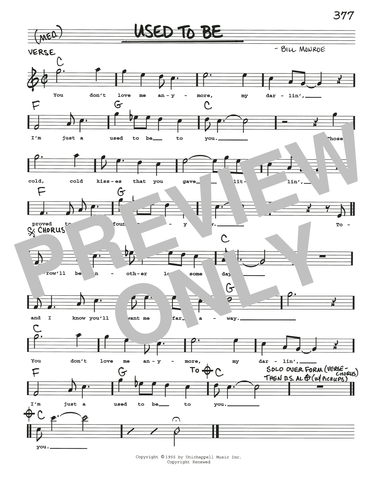 Download Bill Monroe Used To Be Sheet Music