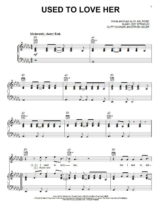 Download Guns N' Roses Used To Love Her Sheet Music