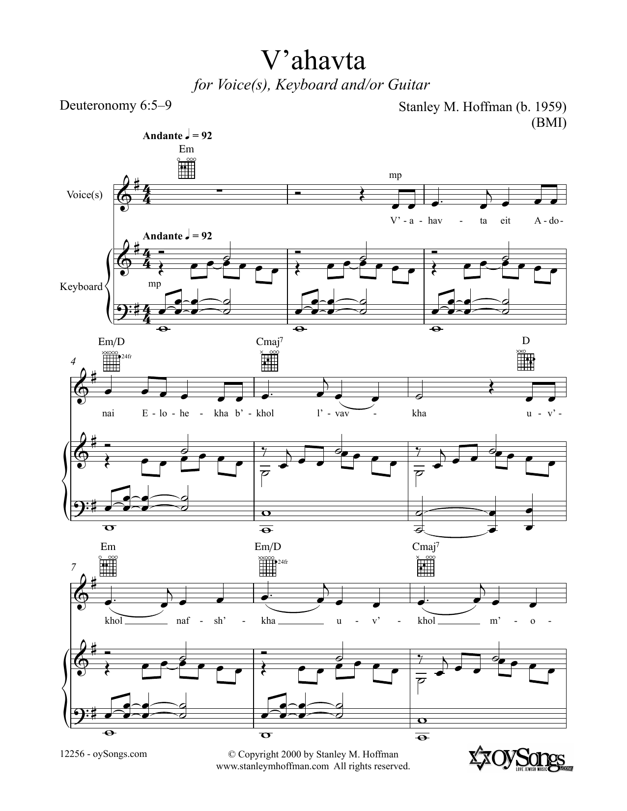 Download Stanley F. Hoffman V'ahatva Sheet Music