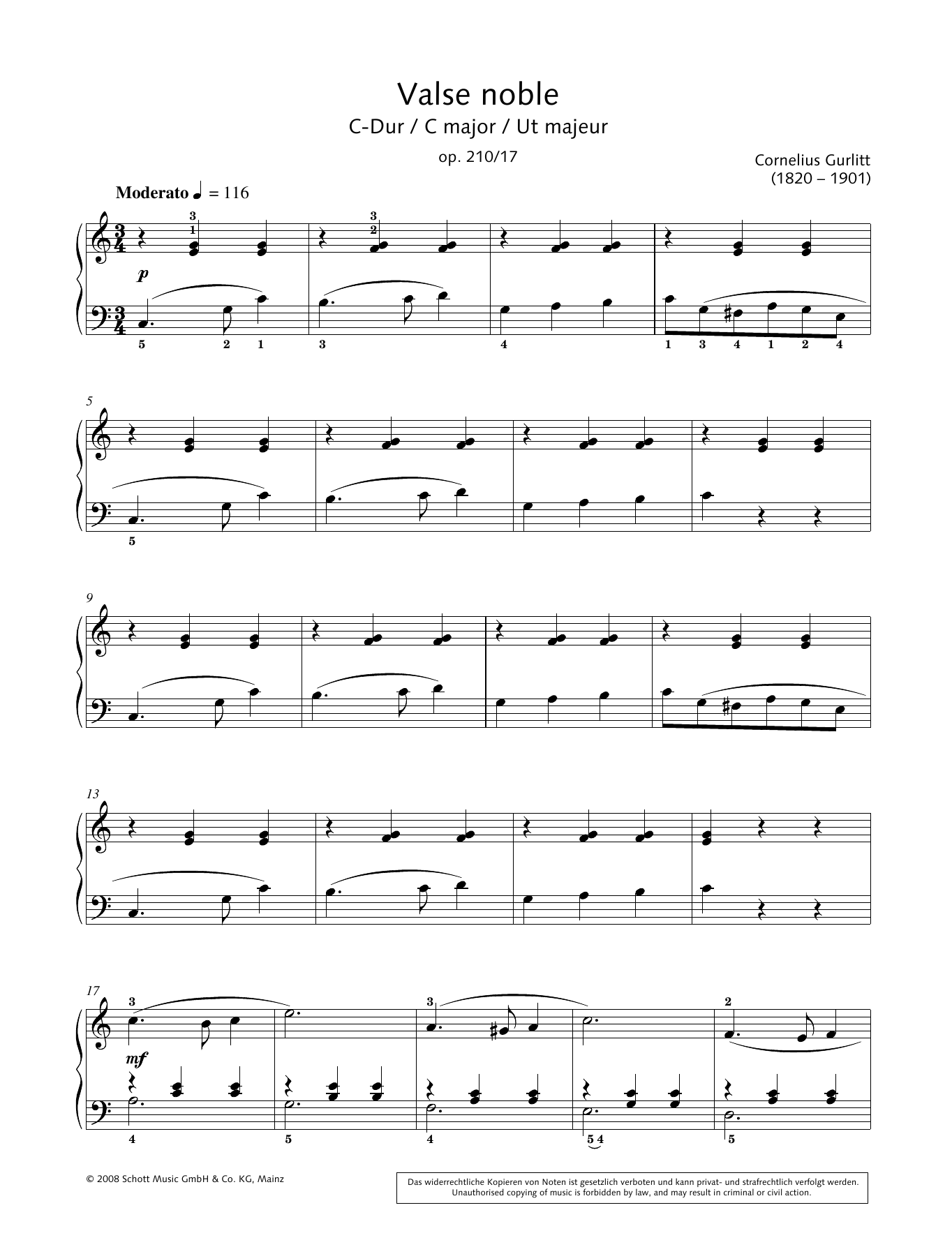 Download Hans-Gunter Heumann Valse noble in C major Sheet Music