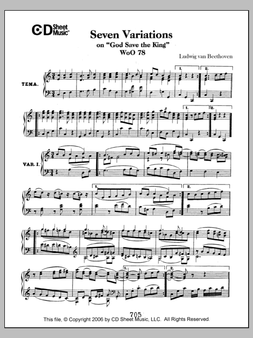 Download Ludwig van Beethoven Variations (7) on 