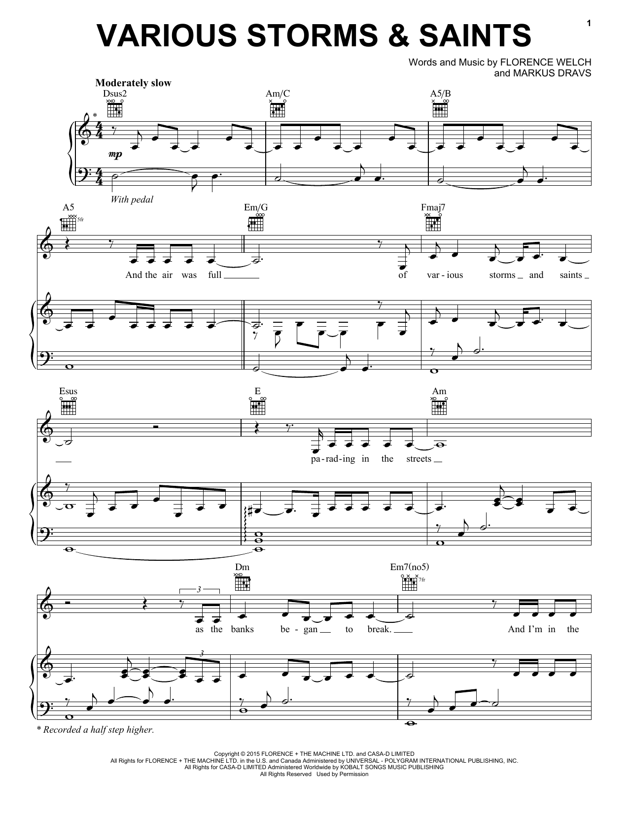 Download Florence And The Machine Various Storms And Saints Sheet Music