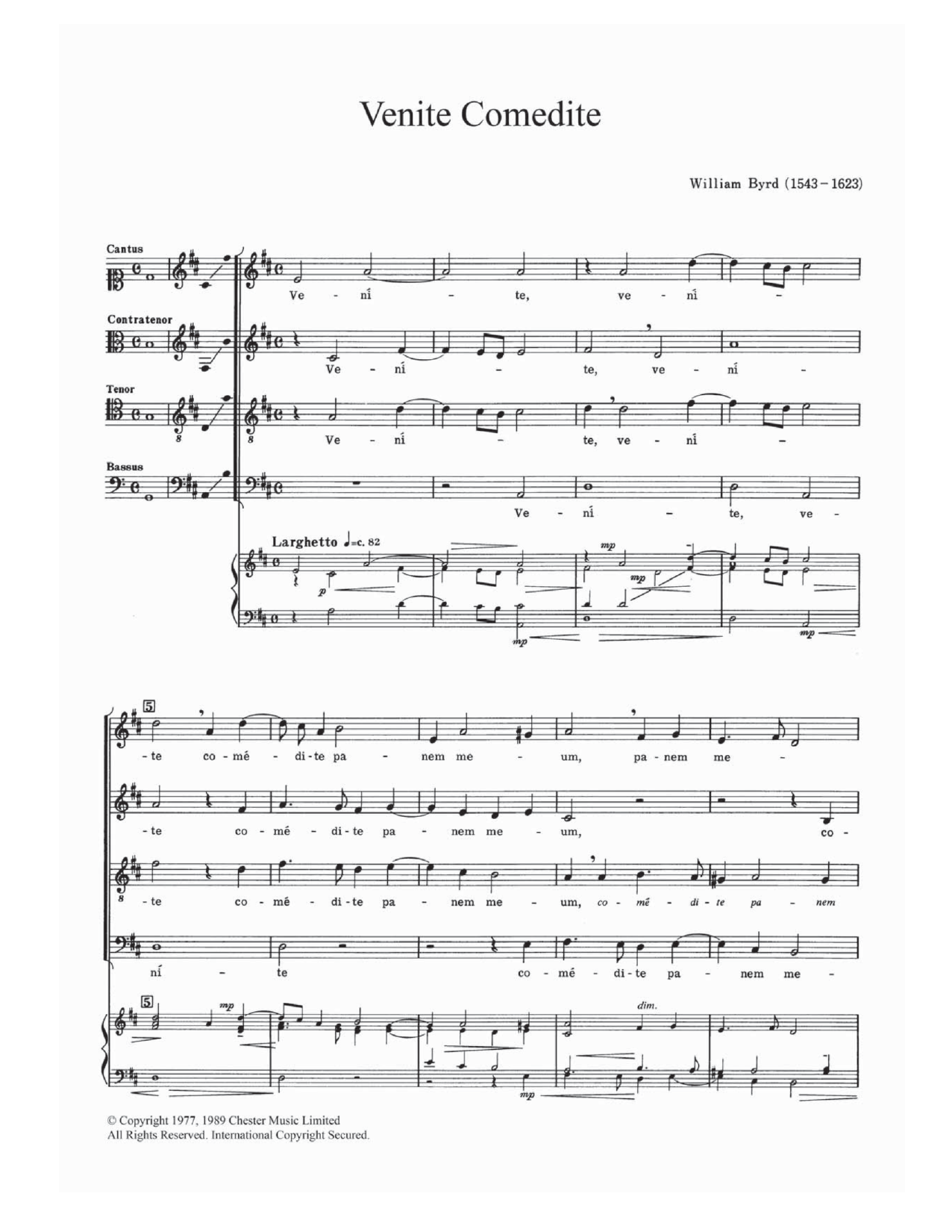 Download William Byrd Venite Comedite Sheet Music