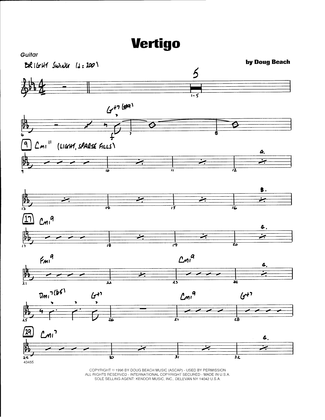 Download Doug Beach Vertigo - Piano Sheet Music