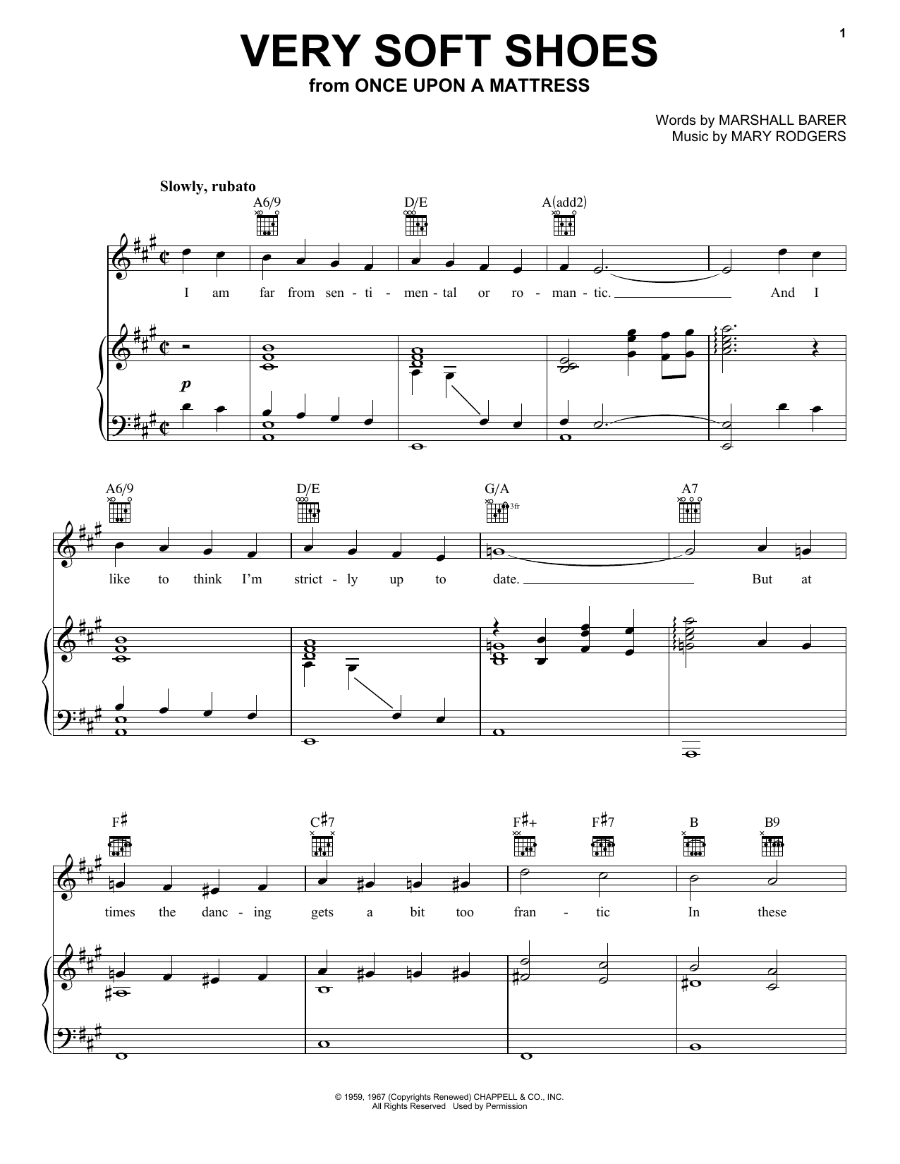 Download Rodgers & Barer Very Soft Shoes Sheet Music