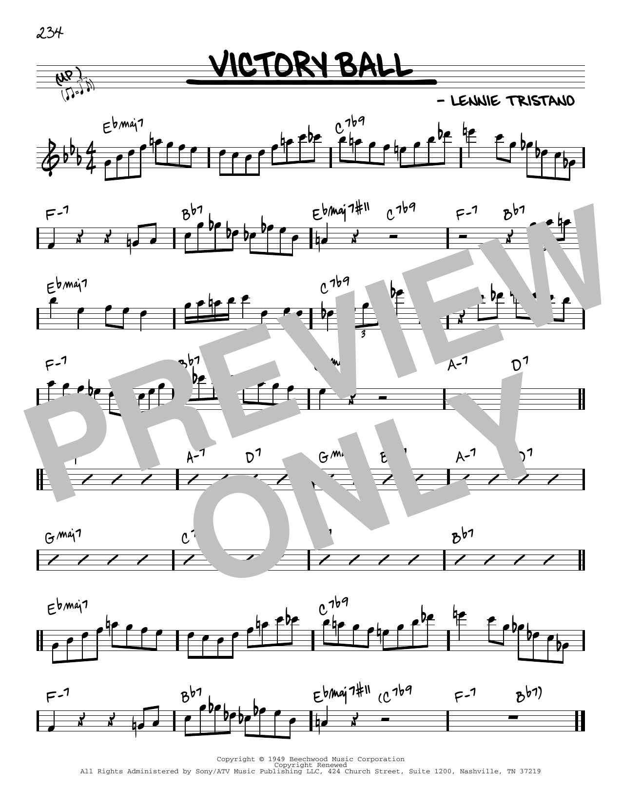 Download Lennie Tristano Victory Ball Sheet Music
