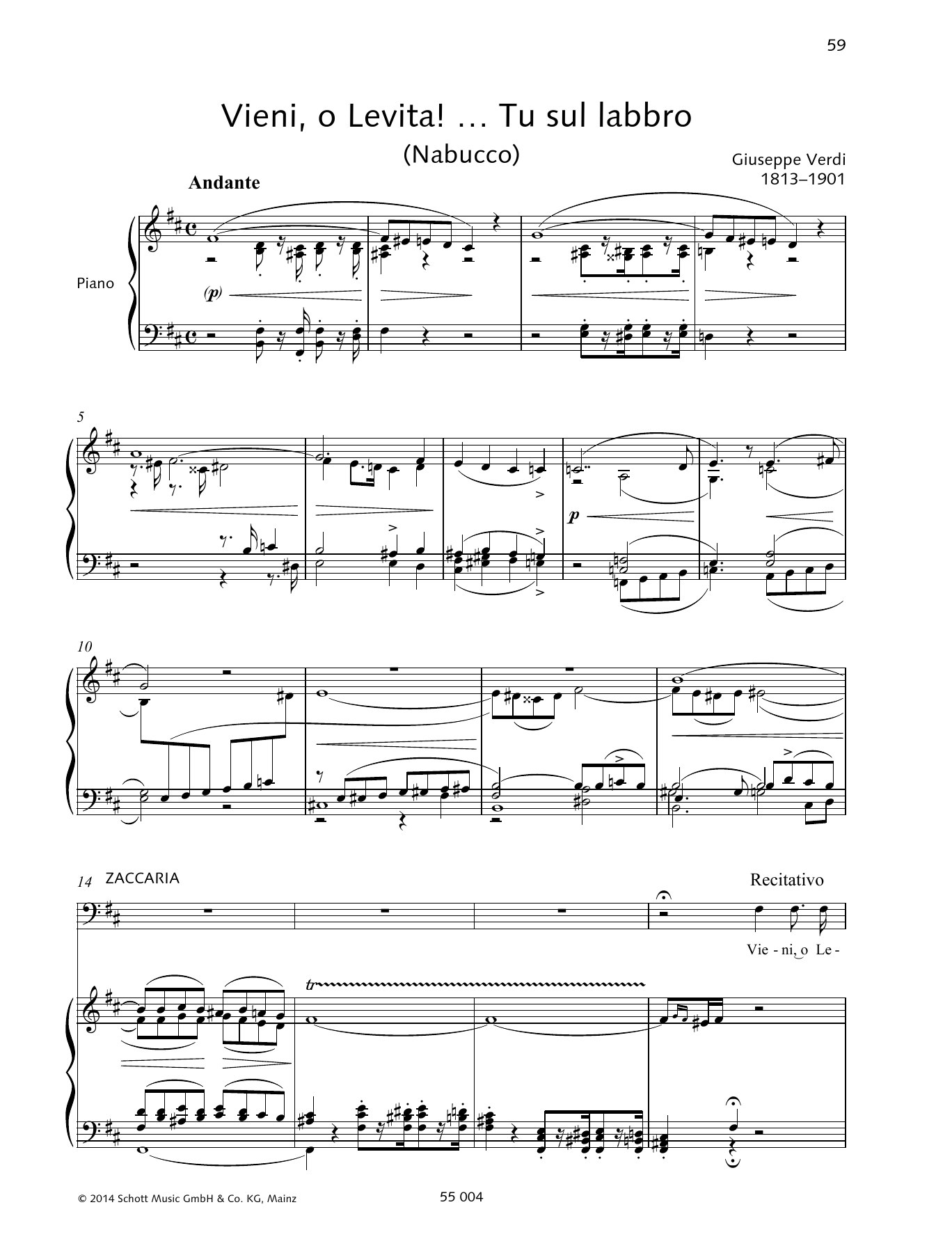 Download Giuseppe Verdi Vieni, o Levita!... Tu sul labbro Sheet Music