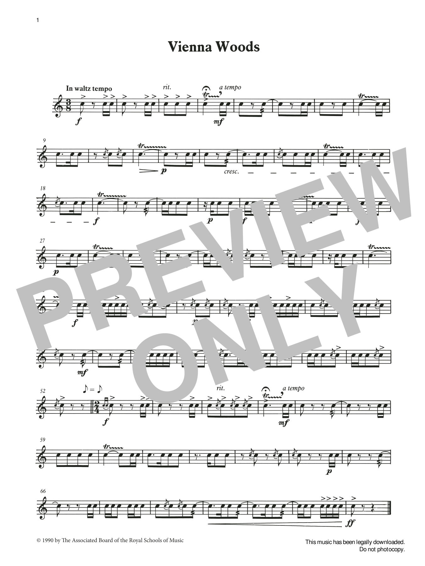 Download Ian Wright and Kevin Hathaway Vienna Woods from Graded Music for Snar Sheet Music