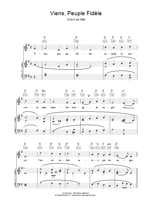 Download Chant de Noël Viens, Peuple Fidèle Sheet Music