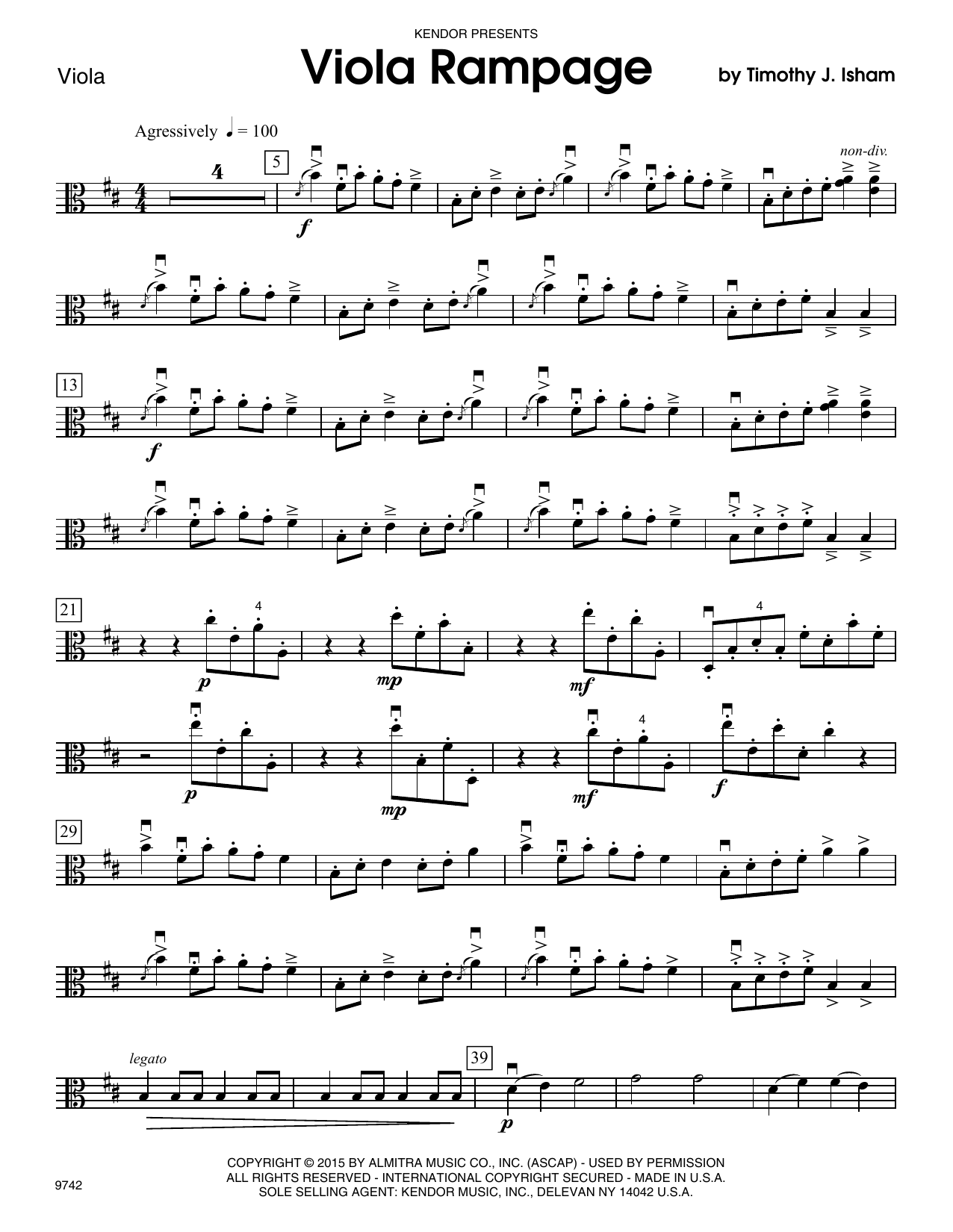 Download Timothy Isham Viola Rampage - Viola Sheet Music