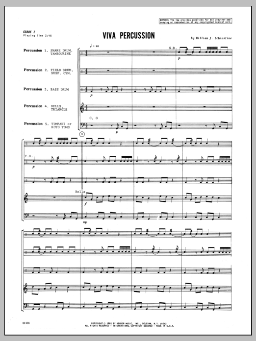 Download Schinstine Viva Percussion - Full Score Sheet Music