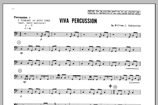 Download Schinstine Viva Percussion - Percussion 5 Sheet Music