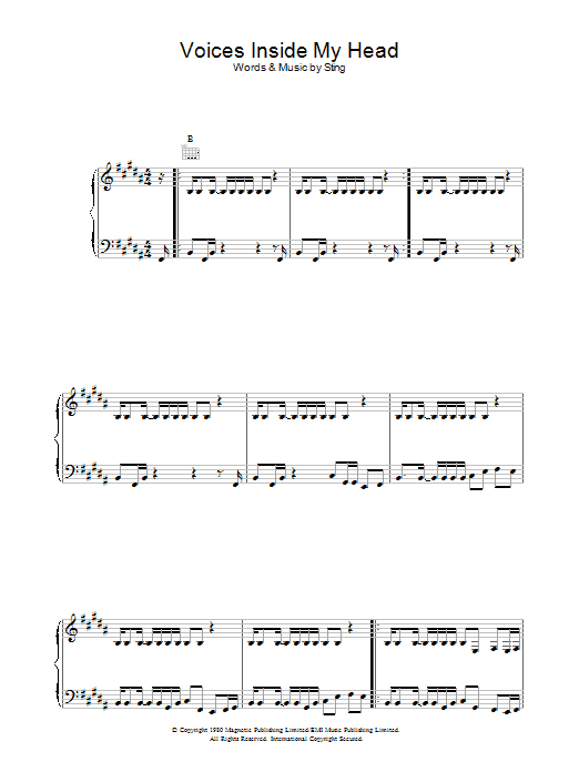 Download The Police Voices Inside My Head Sheet Music