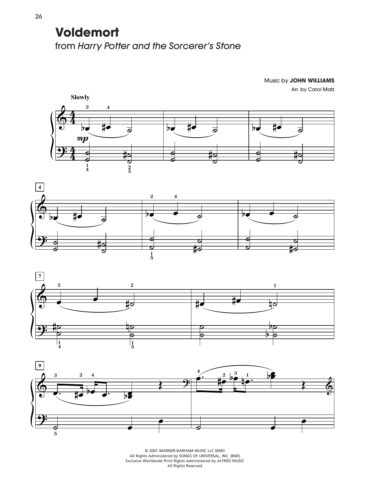 Download John Williams Voldemort (from Harry Potter) (arr. Car Sheet Music