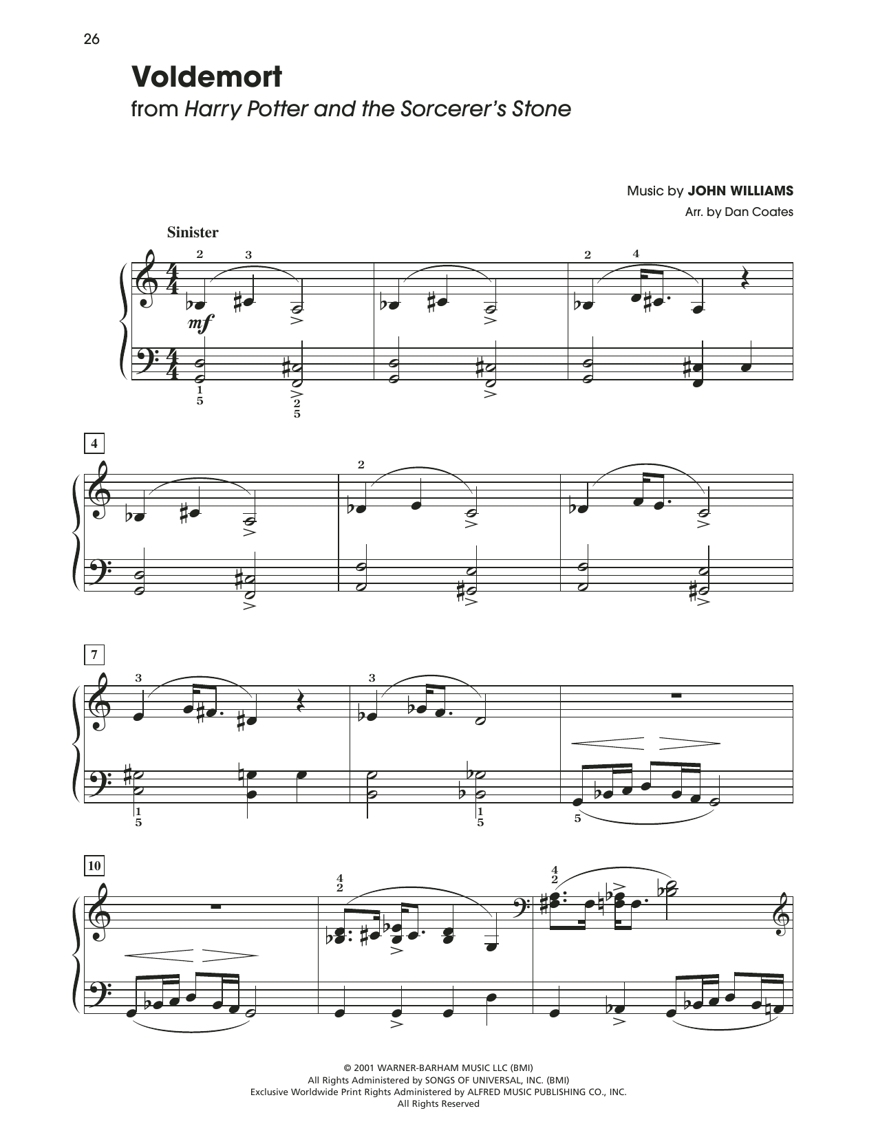 Download John Williams Voldemort (from Harry Potter) (arr. Dan Sheet Music