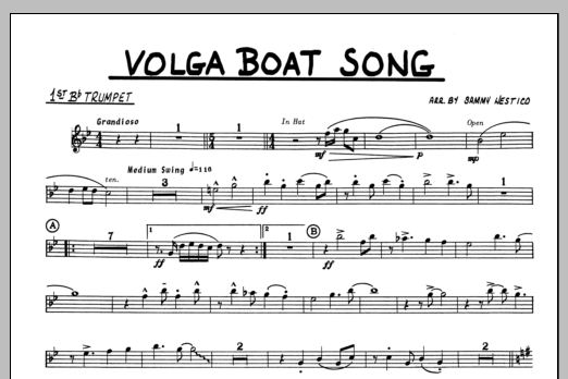 Download Sammy Nestico Volga Boat Song - 1st Bb Trumpet Sheet Music
