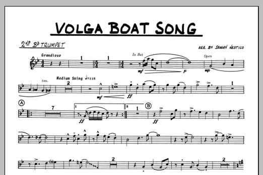 Download Sammy Nestico Volga Boat Song - 2nd Bb Trumpet Sheet Music