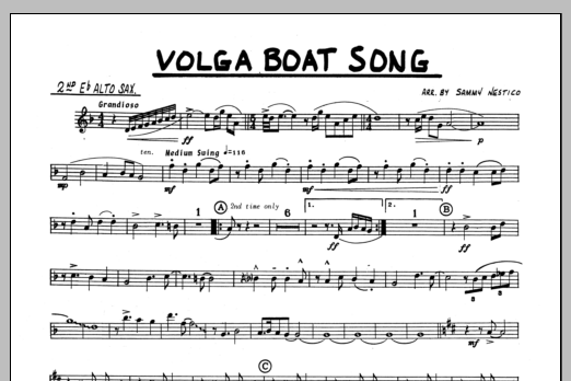 Download Sammy Nestico Volga Boat Song - 2nd Eb Alto Saxophone Sheet Music