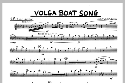 Download Sammy Nestico Volga Boat Song - 2nd Flute Sheet Music