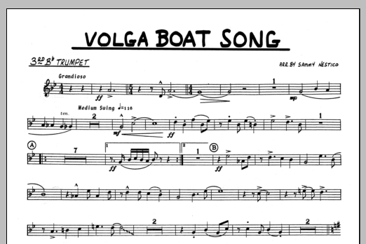 Download Sammy Nestico Volga Boat Song - 3rd Bb Trumpet Sheet Music