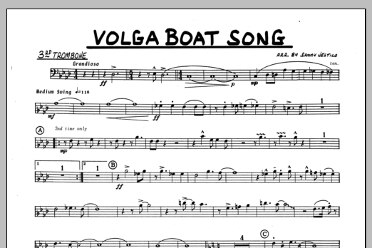 Download Sammy Nestico Volga Boat Song - 3rd Trombone Sheet Music