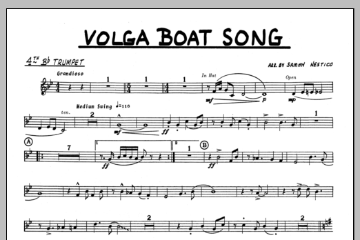 Download Sammy Nestico Volga Boat Song - 4th Bb Trumpet Sheet Music