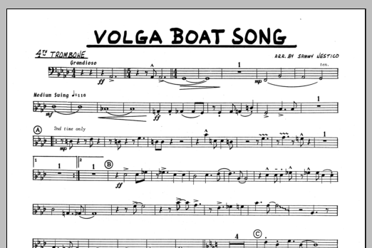 Download Sammy Nestico Volga Boat Song - 4th Trombone Sheet Music