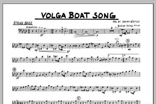 Download Sammy Nestico Volga Boat Song - Bass Sheet Music