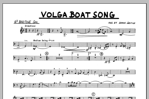 Download Sammy Nestico Volga Boat Song - Eb Baritone Sax Sheet Music