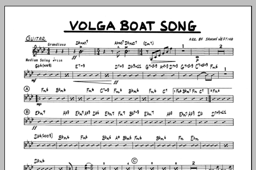 Download Sammy Nestico Volga Boat Song - Guitar Sheet Music