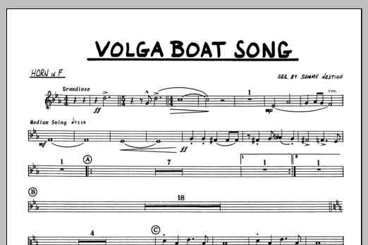 Download Sammy Nestico Volga Boat Song - Horn in F Sheet Music