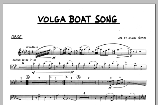 Download Sammy Nestico Volga Boat Song - Oboe Sheet Music