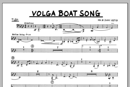 Download Sammy Nestico Volga Boat Song - Tuba Sheet Music