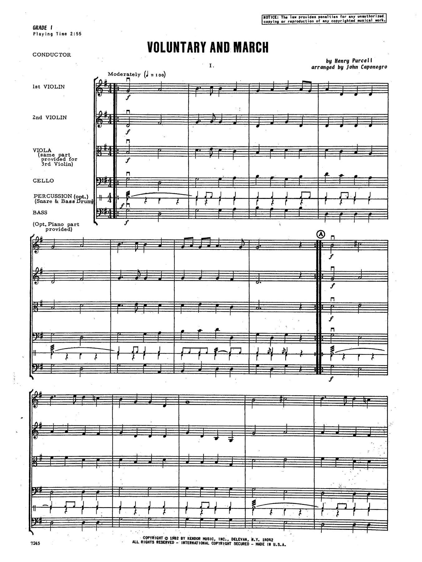 Download John Caponegro Voluntary and March - Full Score Sheet Music