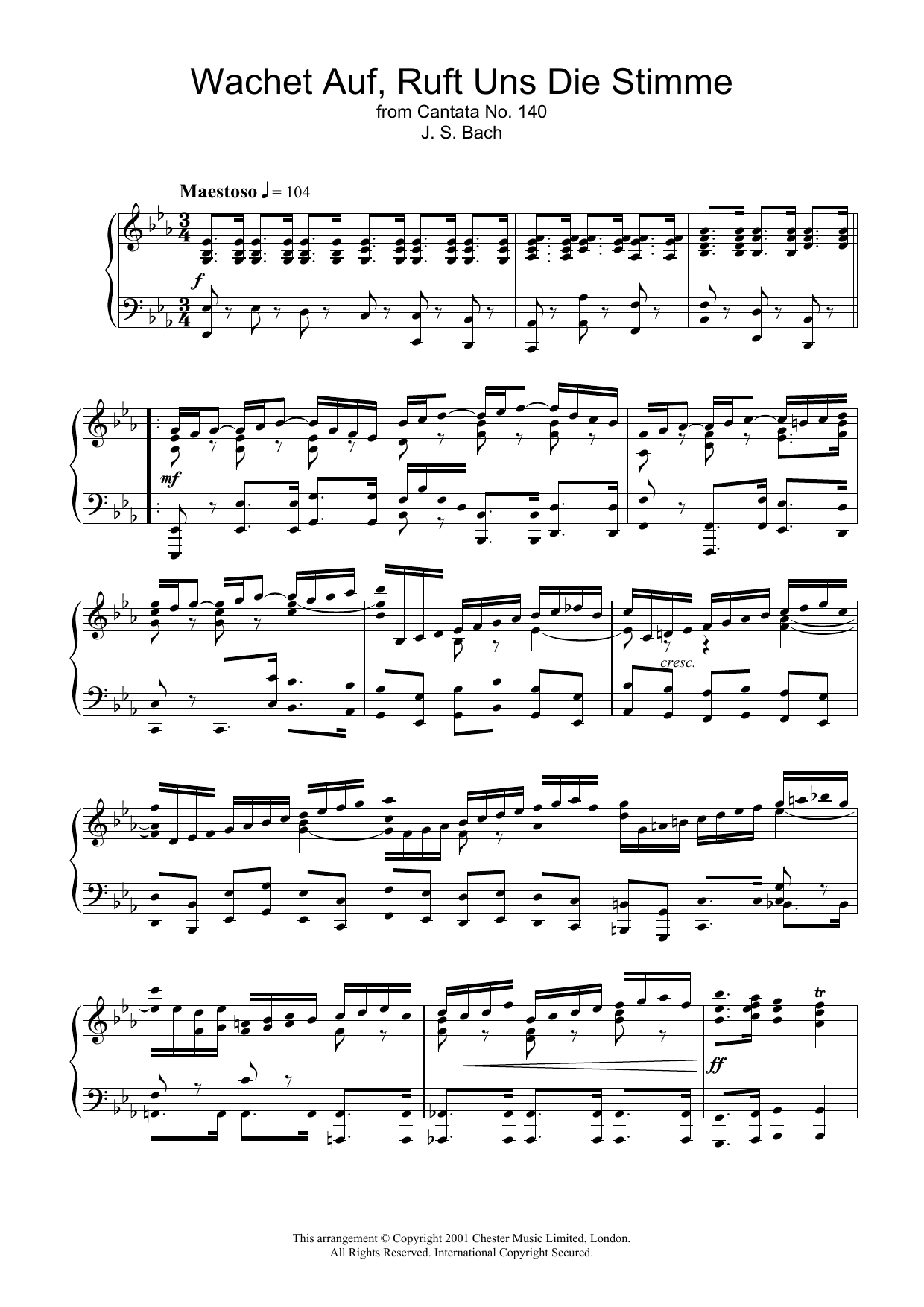 Download Johann Sebastian Bach Wachet Auf, Ruft Uns Die Stimme (from C Sheet Music
