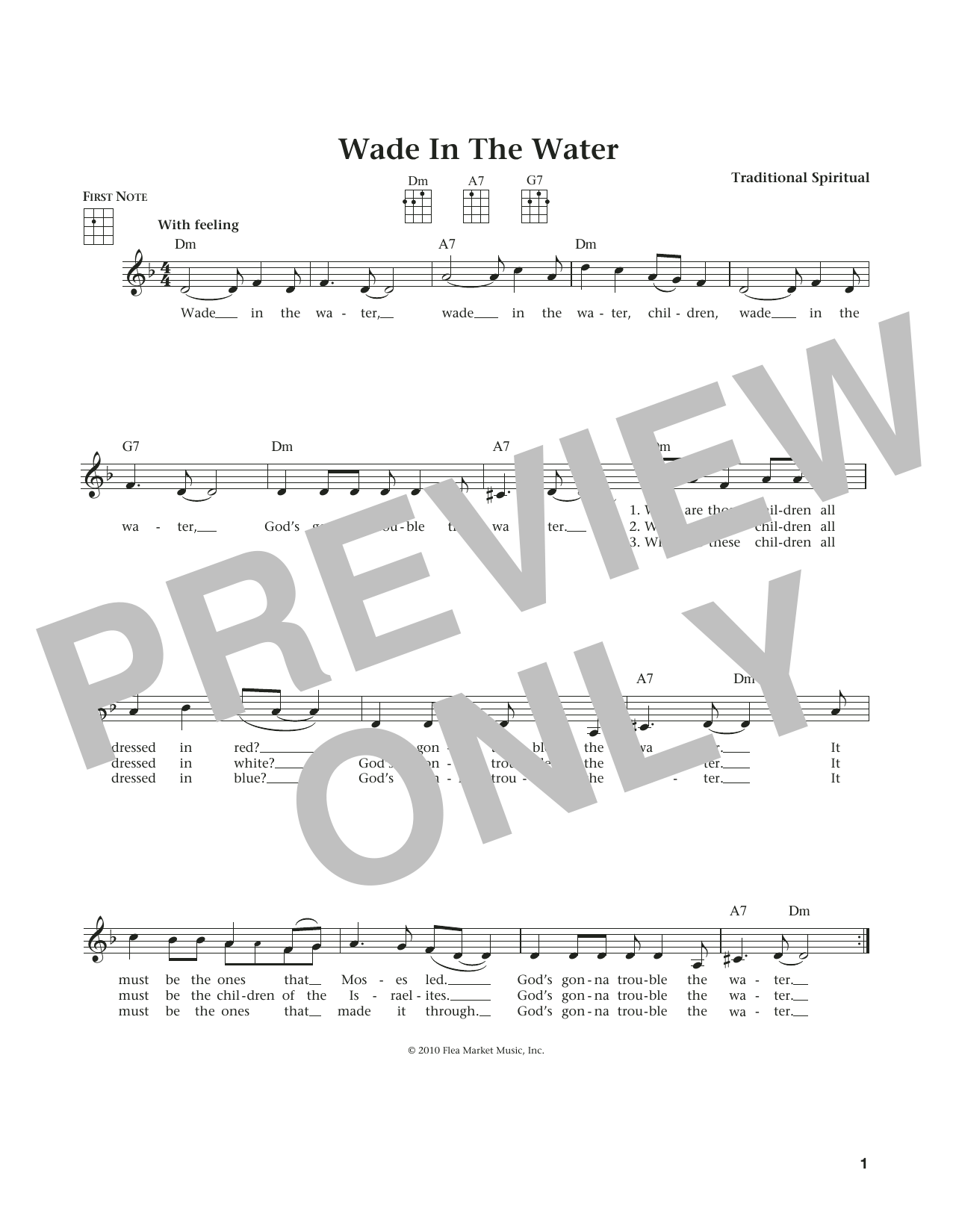 Download Traditional Spiritual Wade In The Water (from The Daily Ukule Sheet Music