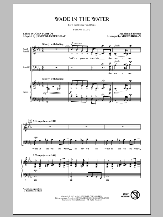 Download Moses Hogan Wade In The Water Sheet Music