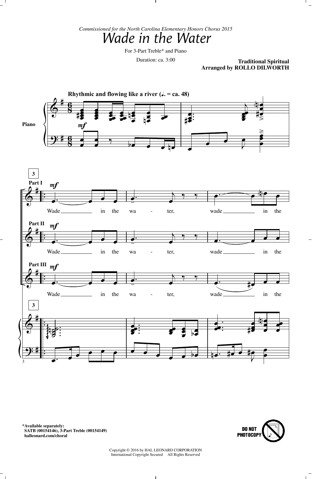 Download Rollo Dilworth Wade In The Water Sheet Music