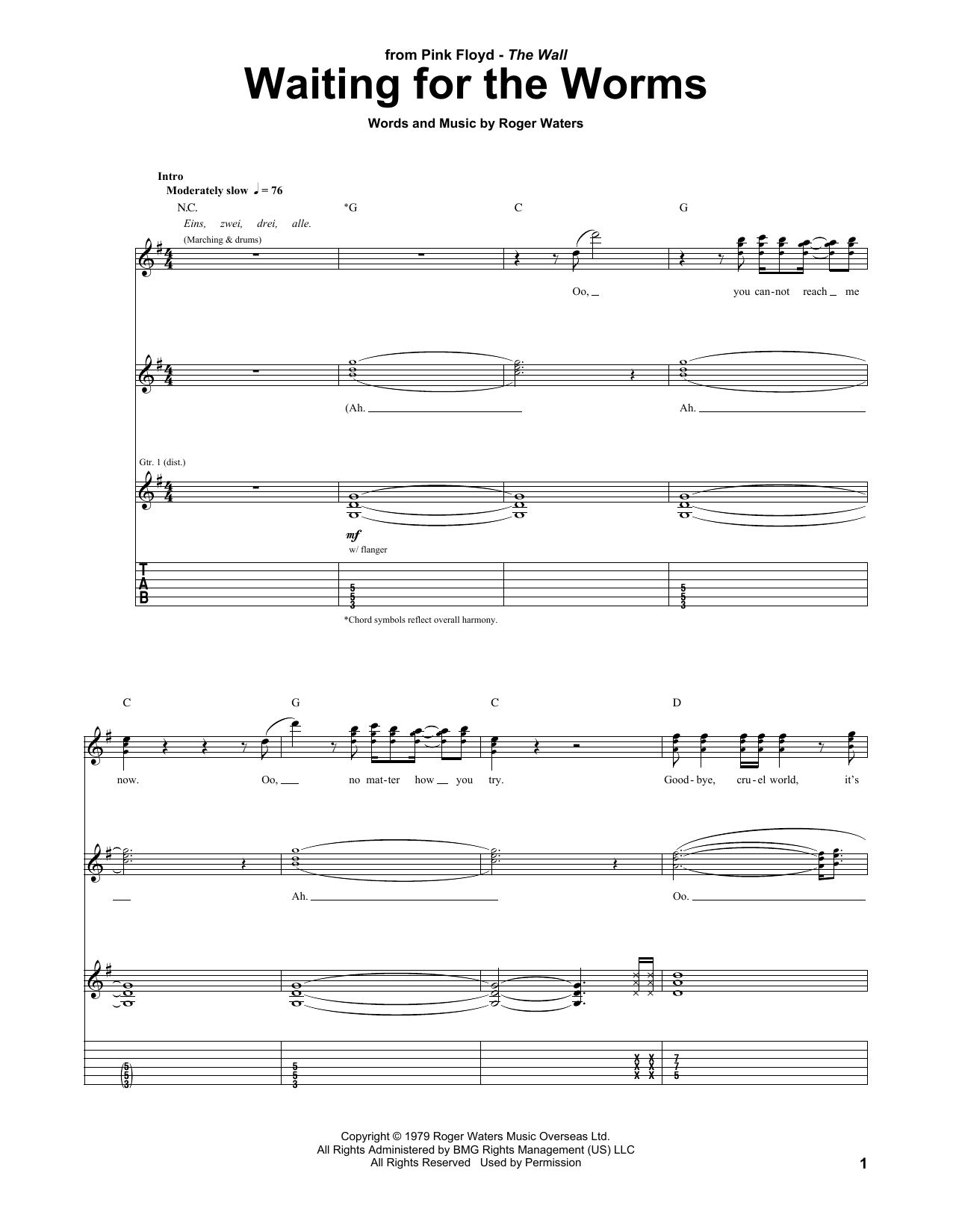 Download Pink Floyd Waiting For The Worms Sheet Music