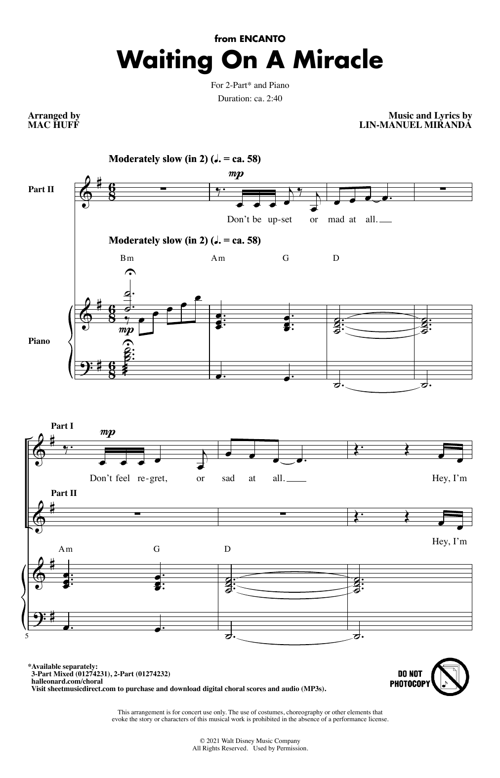 Download Lin-Manuel Miranda Waiting On A Miracle (from Encanto) (ar Sheet Music
