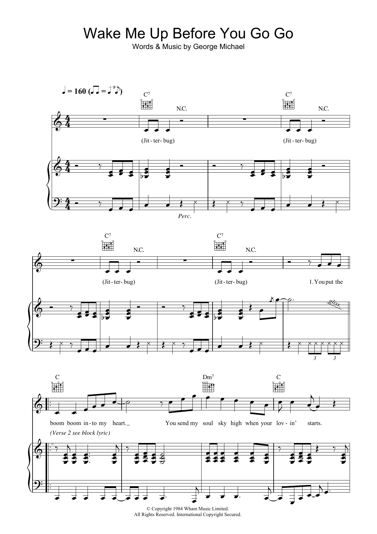 Download Wham! Wake Me Up Before You Go Go Sheet Music